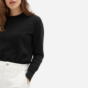 EVERLANE The Organic Cotton Crewneck Sweater in Black size Medium. New with tag